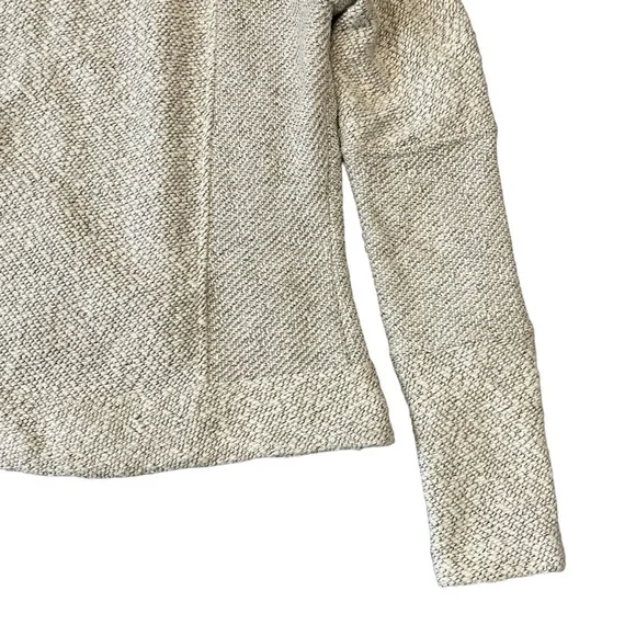 Lucky Brand Woven Asymmetrical Zip Hoodie. Gray White Size Small #1238 - Picture 5 of 10